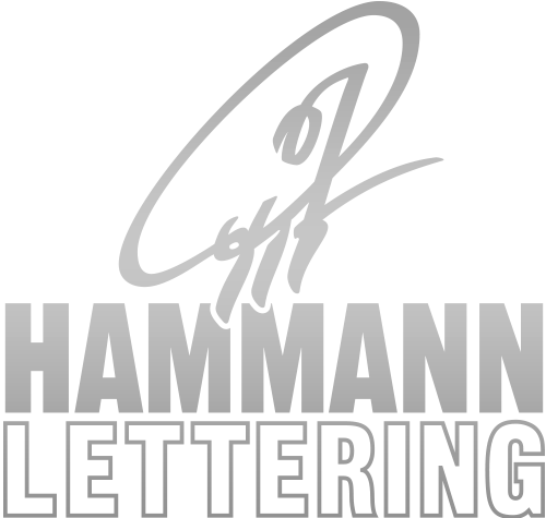 Logo Pit Hammann Lettering Grauverlauf