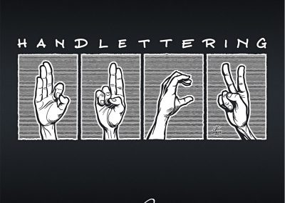 Handlettering „F*ck“ in Gebärden-Alphabet – handgezeichnete Schriftzüge, Lettering, Ambigramme, Typographie, Typography, Kalligraphie, Calligraphy, Sprüche, Weisheiten, Wortspiele, Zitate
