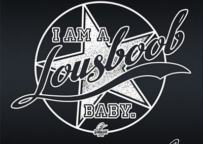 Handlettering I am a Lousboob, Baby. – handgezeichnete Schriftzüge, Lettering, Ambigramme, Typographie, Typography, Kalligraphie, Calligraphy, Sprüche, Weisheiten, Wortspiele, Zitate